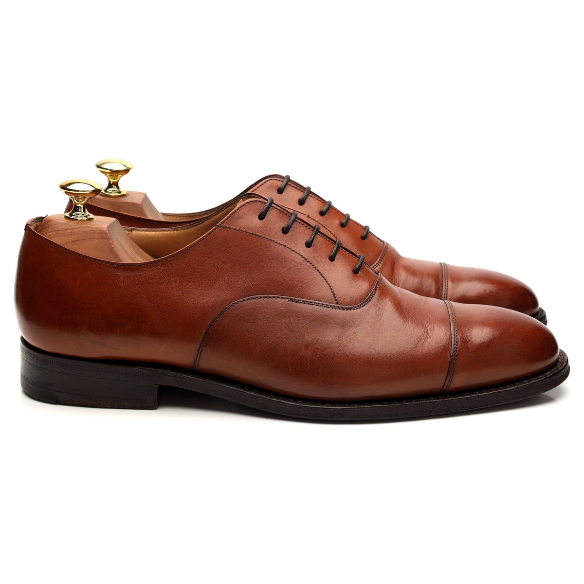 &#39;Consul&#39; Tan Brown Leather Oxford UK 8.5 F