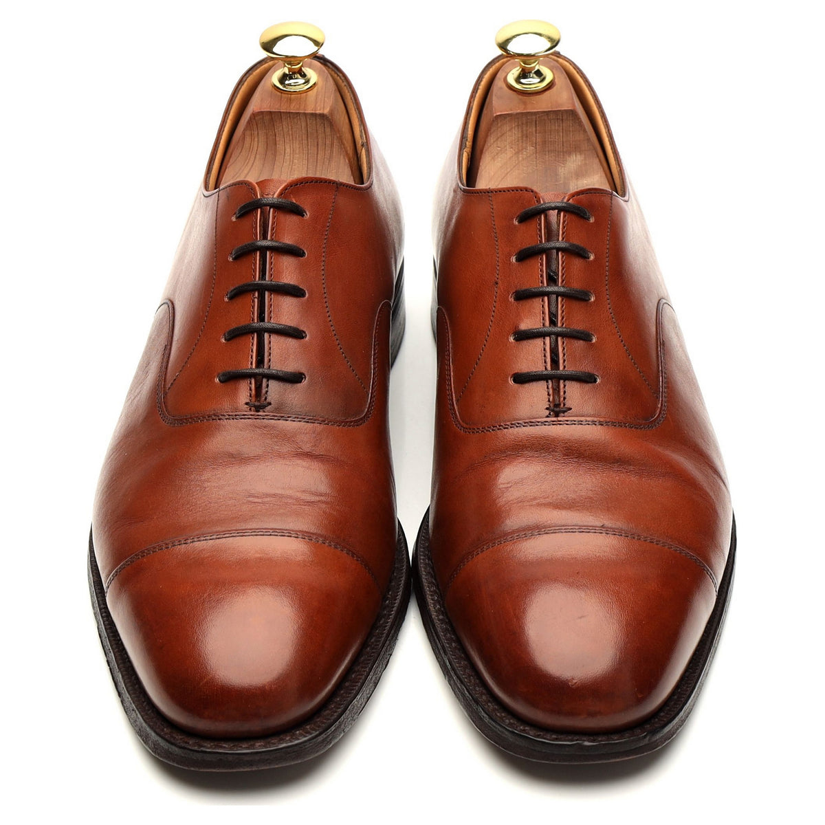 &#39;Consul&#39; Tan Brown Leather Oxford UK 8.5 F