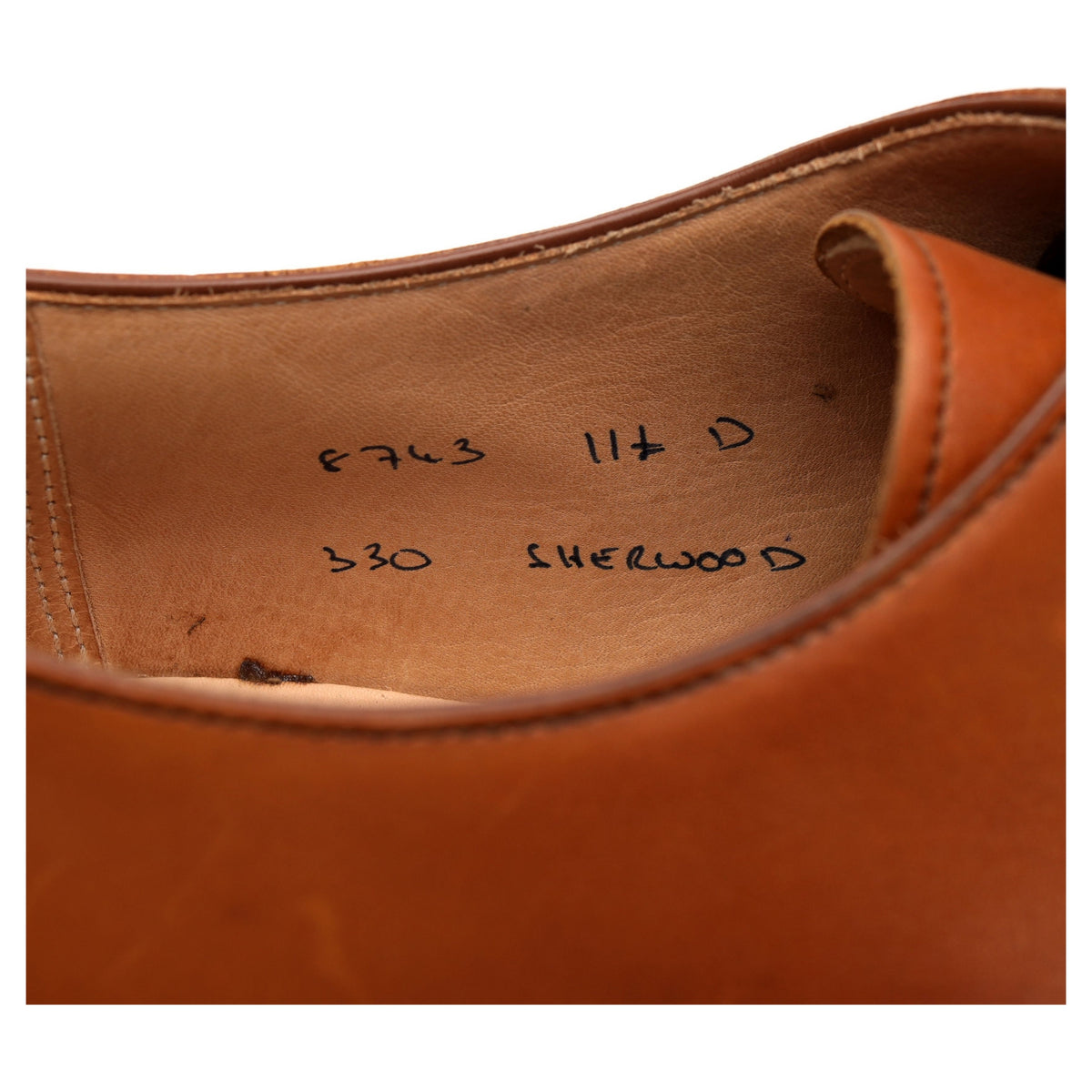 &#39;Sherwood&#39; Tan Brown Leather Derby UK 11.5 D