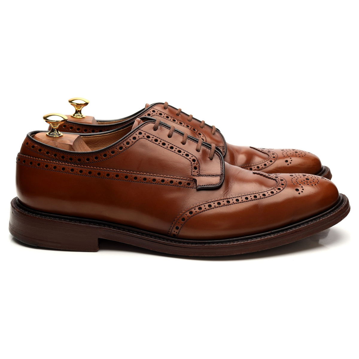 &#39;Grafton&#39; Brown Leather Derby Brogue UK 10.5 G