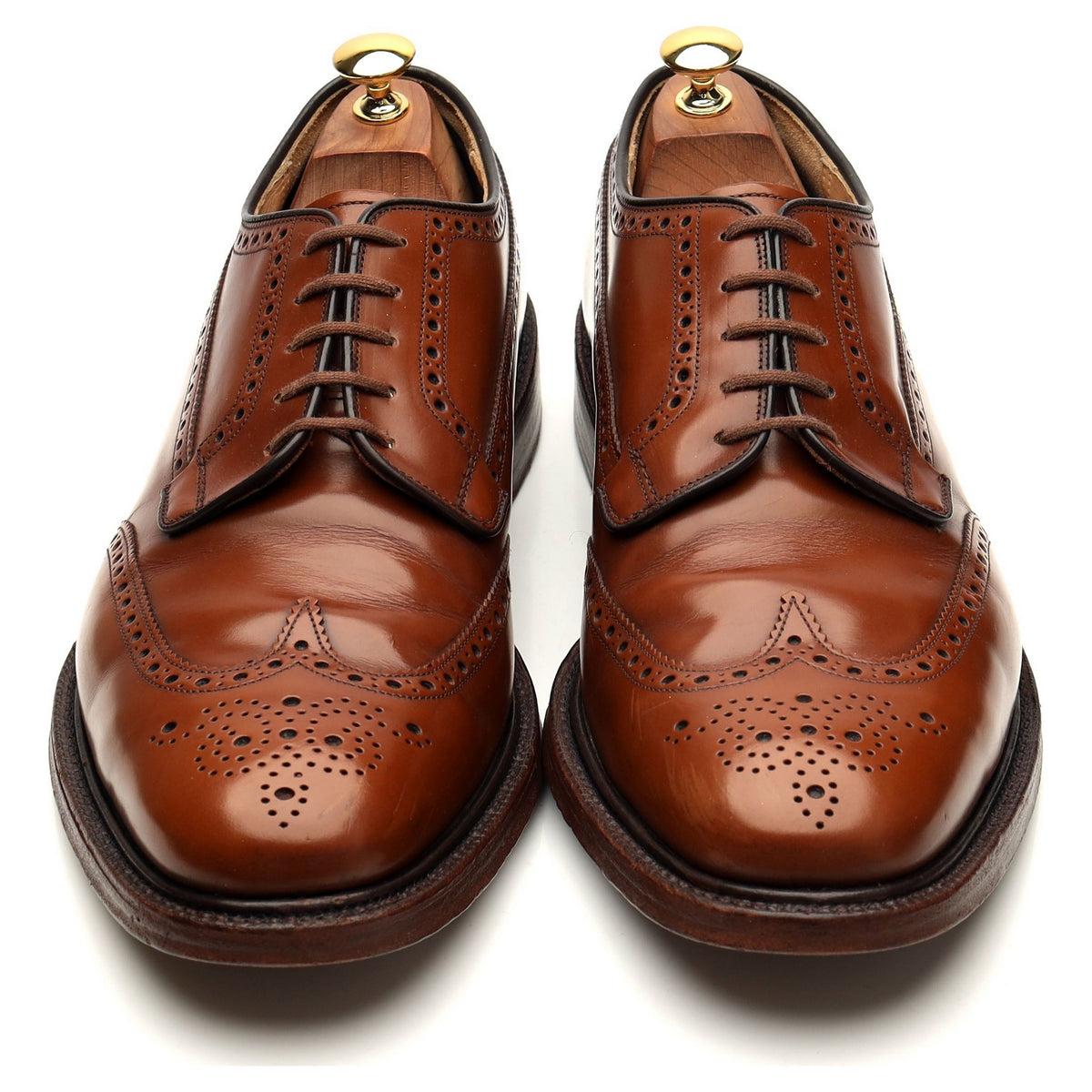 &#39;Grafton&#39; Brown Leather Derby Brogue UK 10.5 G