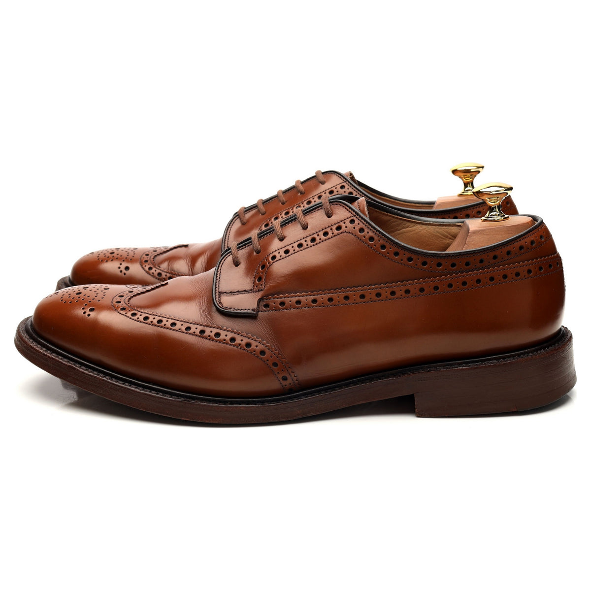 &#39;Grafton&#39; Brown Leather Derby Brogue UK 10.5 G