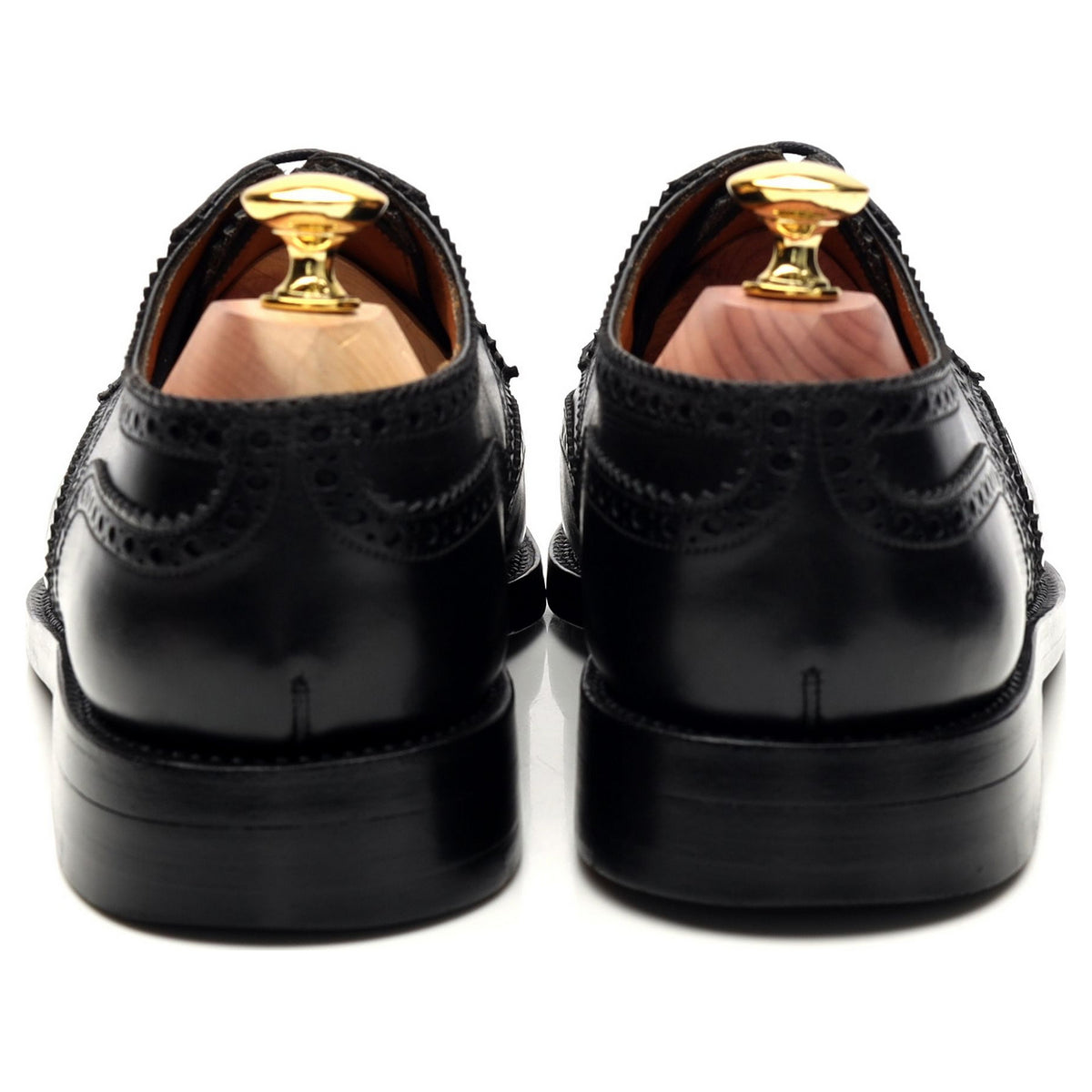 Black Leather Derby Brogue 7 E UK 7.5