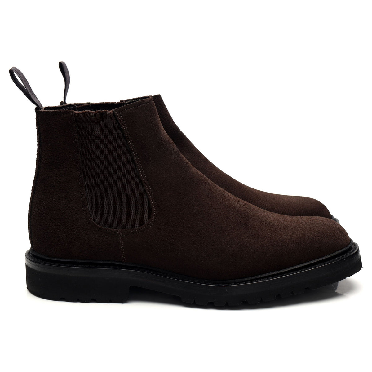 &#39;Jason&#39; Dark Brown Grain Suede Chelsea Boots UK 7 E