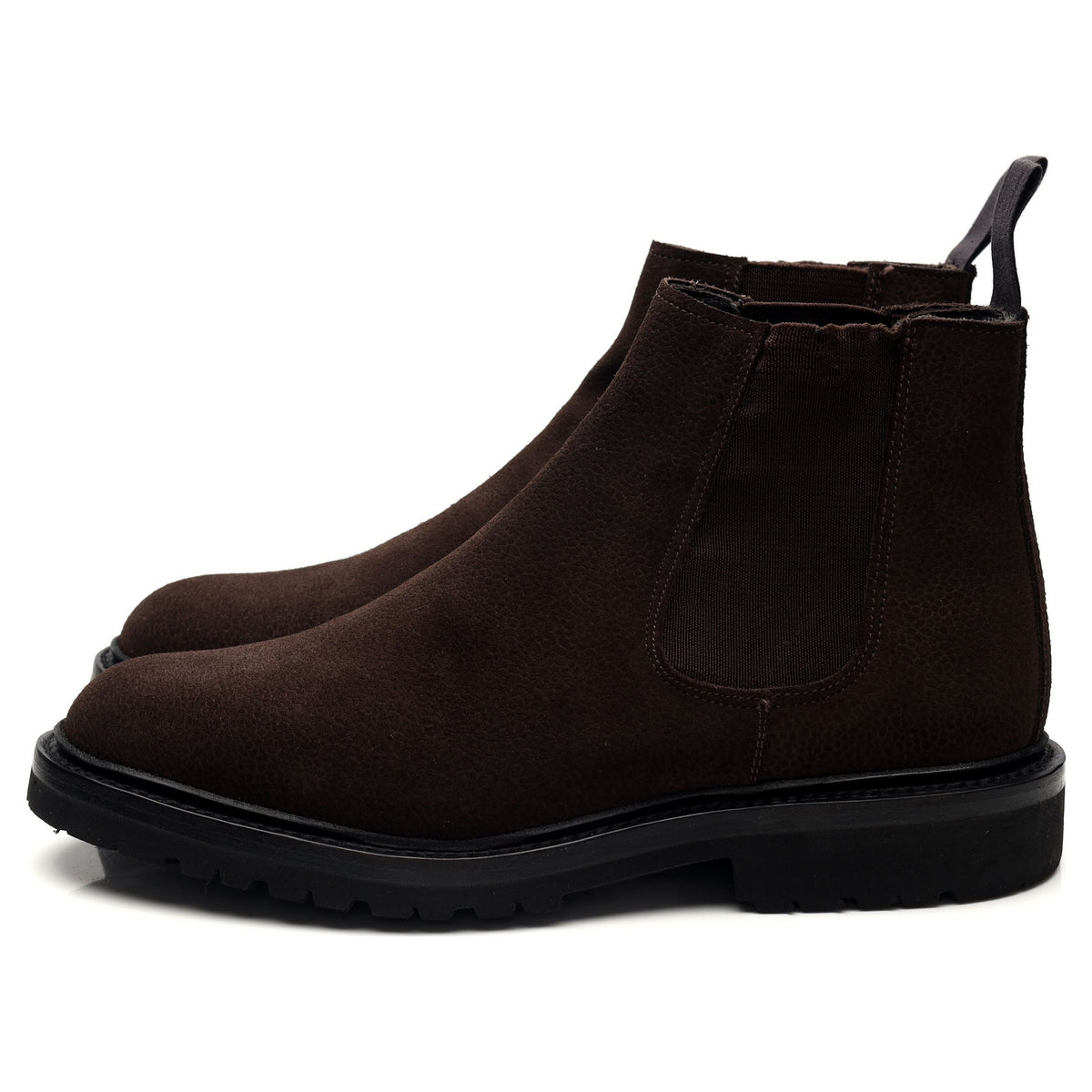 &#39;Jason&#39; Dark Brown Grain Suede Chelsea Boots UK 7 E