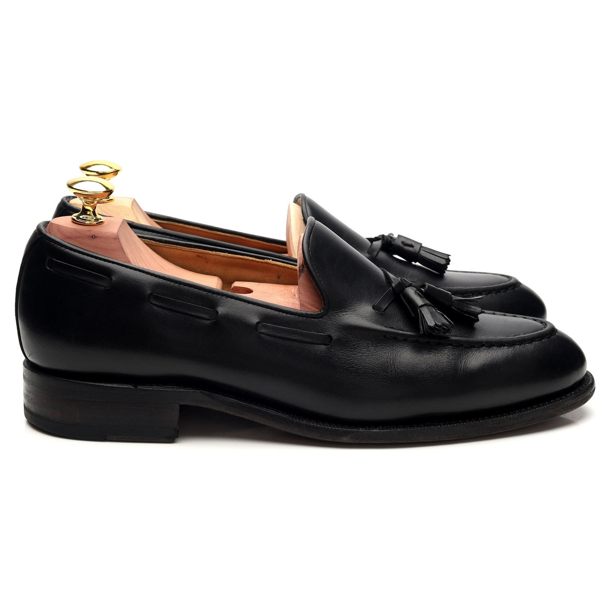 &#39;101381&#39; Black Leather Tassel Loafer UK 7