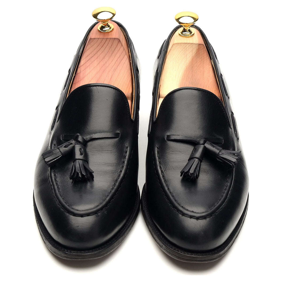 &#39;101381&#39; Black Leather Tassel Loafer UK 7