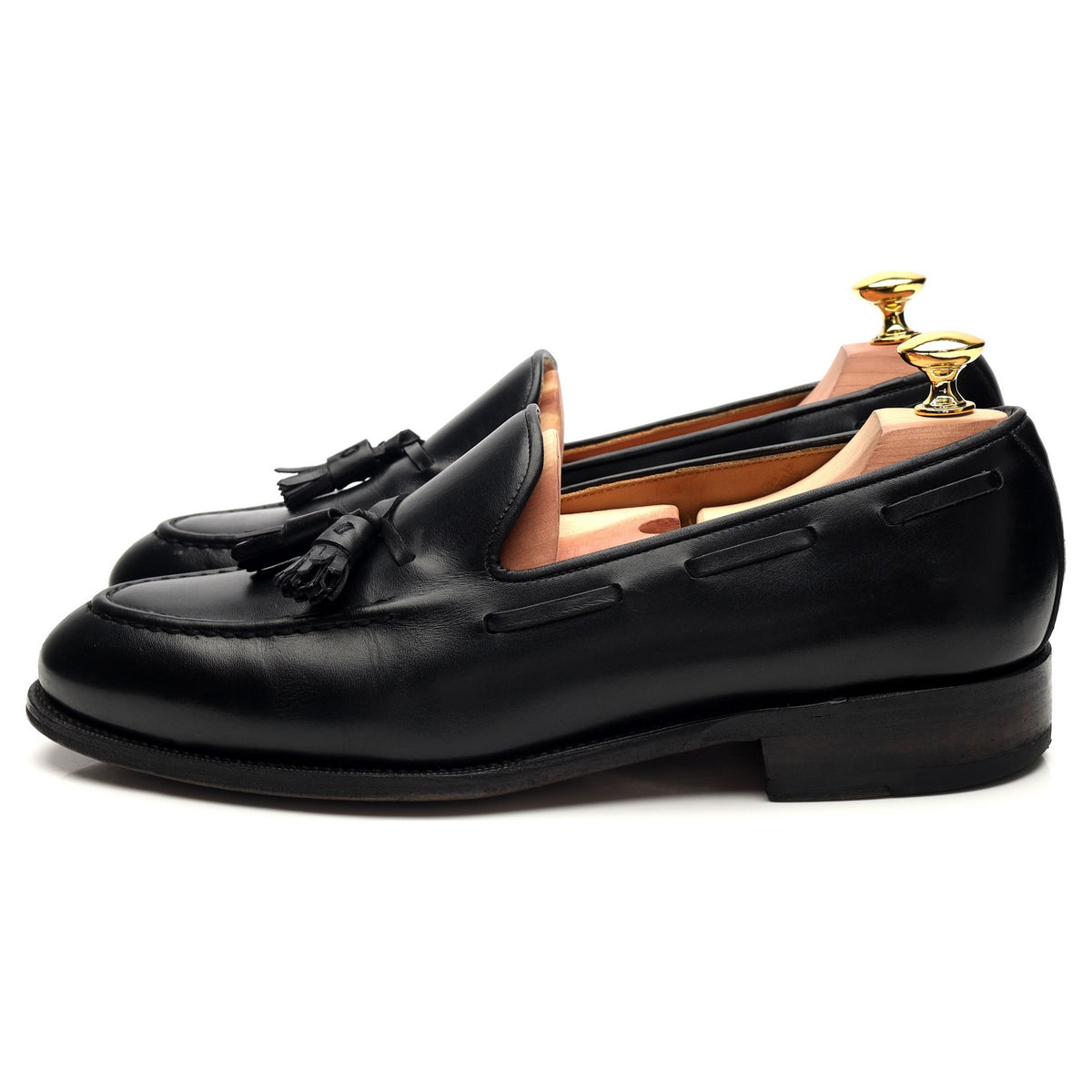 &#39;101381&#39; Black Leather Tassel Loafer UK 7