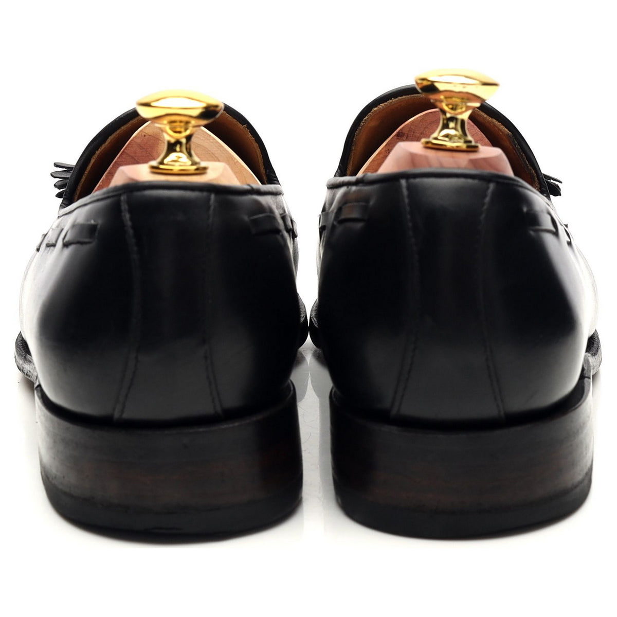 &#39;101381&#39; Black Leather Tassel Loafer UK 7