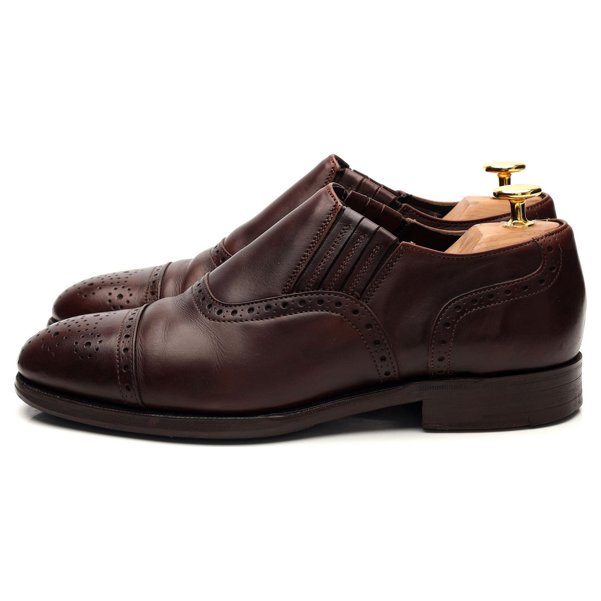 &#39;Cavendish&#39; Dark Brown Leather Lazyman Slip On Loafers UK 6 E