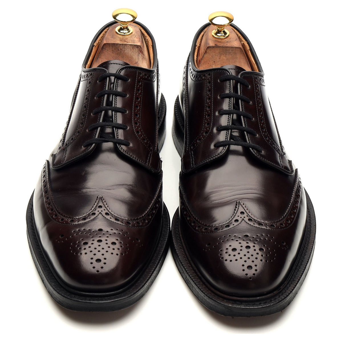 &#39;Grafton&#39; Burgundy Leather Derby Brogues UK 11 F