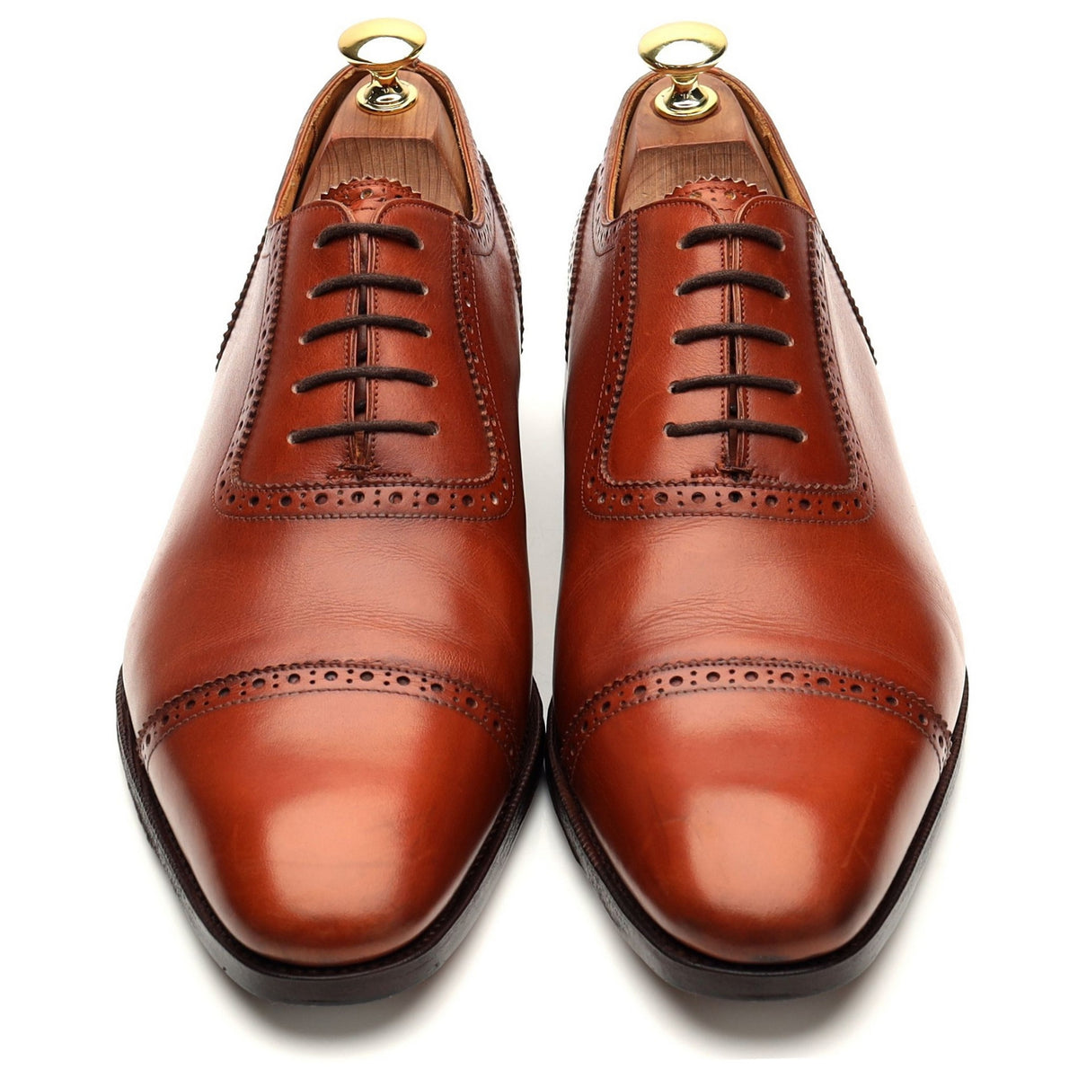 &#39;101565&#39; Tan Brown Leather Oxford UK 8