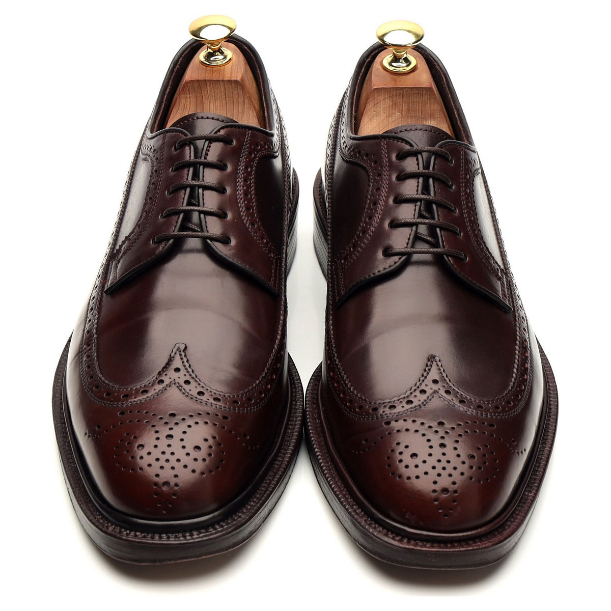 &#39;532&#39; Burgundy Cordovan Leather Derby Brogues UK 8 EE