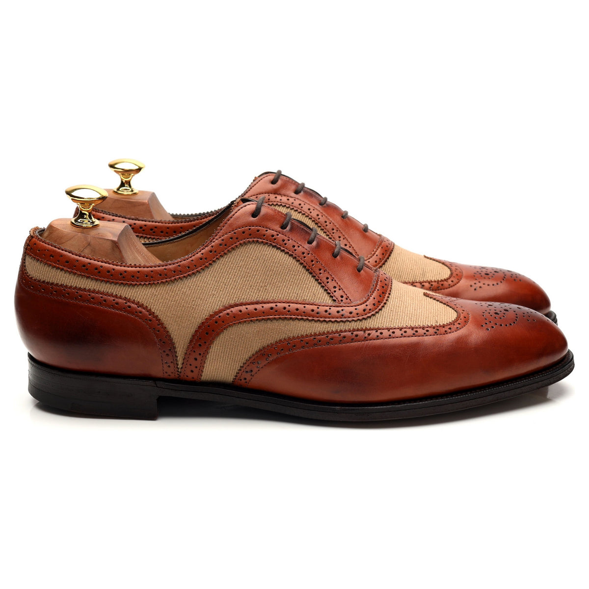 &#39;Malvern&#39; Tan Brown Leather Oxford Brogue UK 10 E