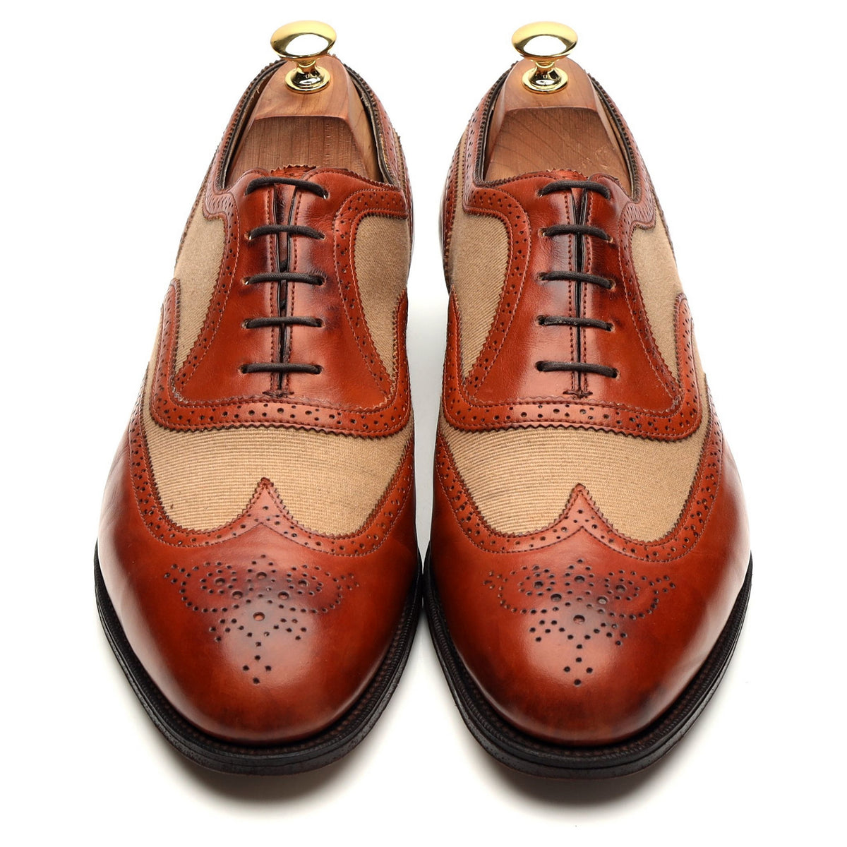 &#39;Malvern&#39; Tan Brown Leather Oxford Brogue UK 10 E