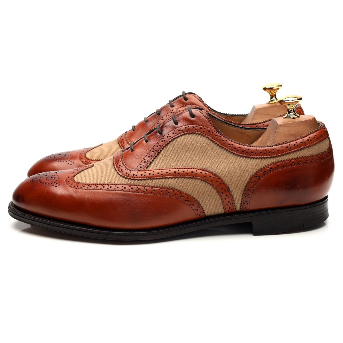 &#39;Malvern&#39; Tan Brown Leather Oxford Brogue UK 10 E