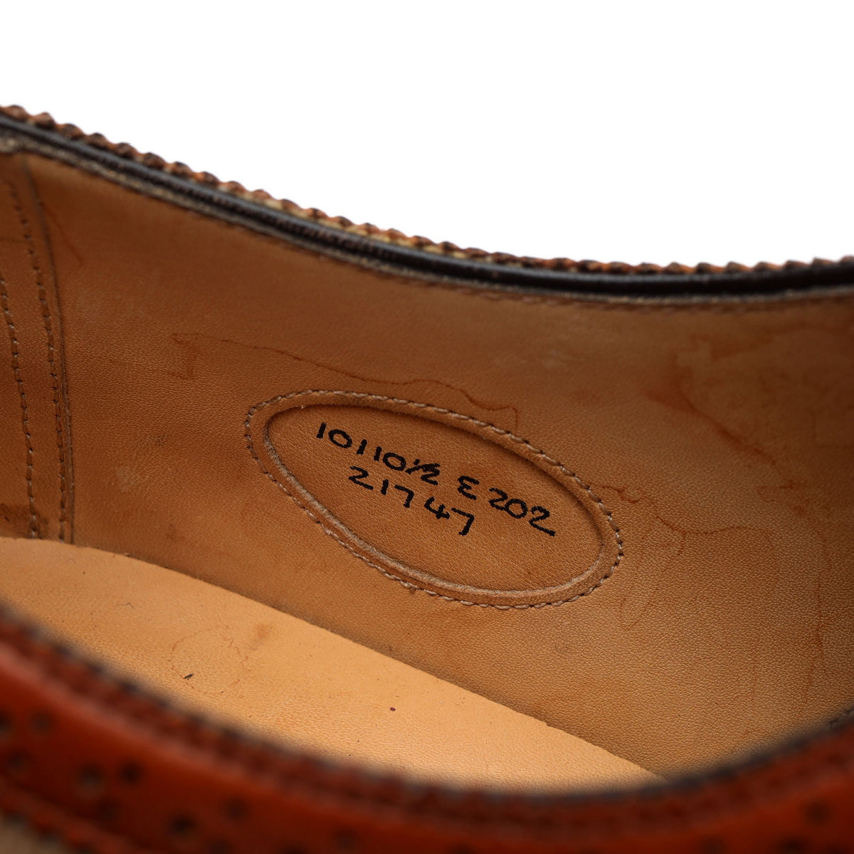 &#39;Malvern&#39; Tan Brown Leather Oxford Brogue UK 10 E