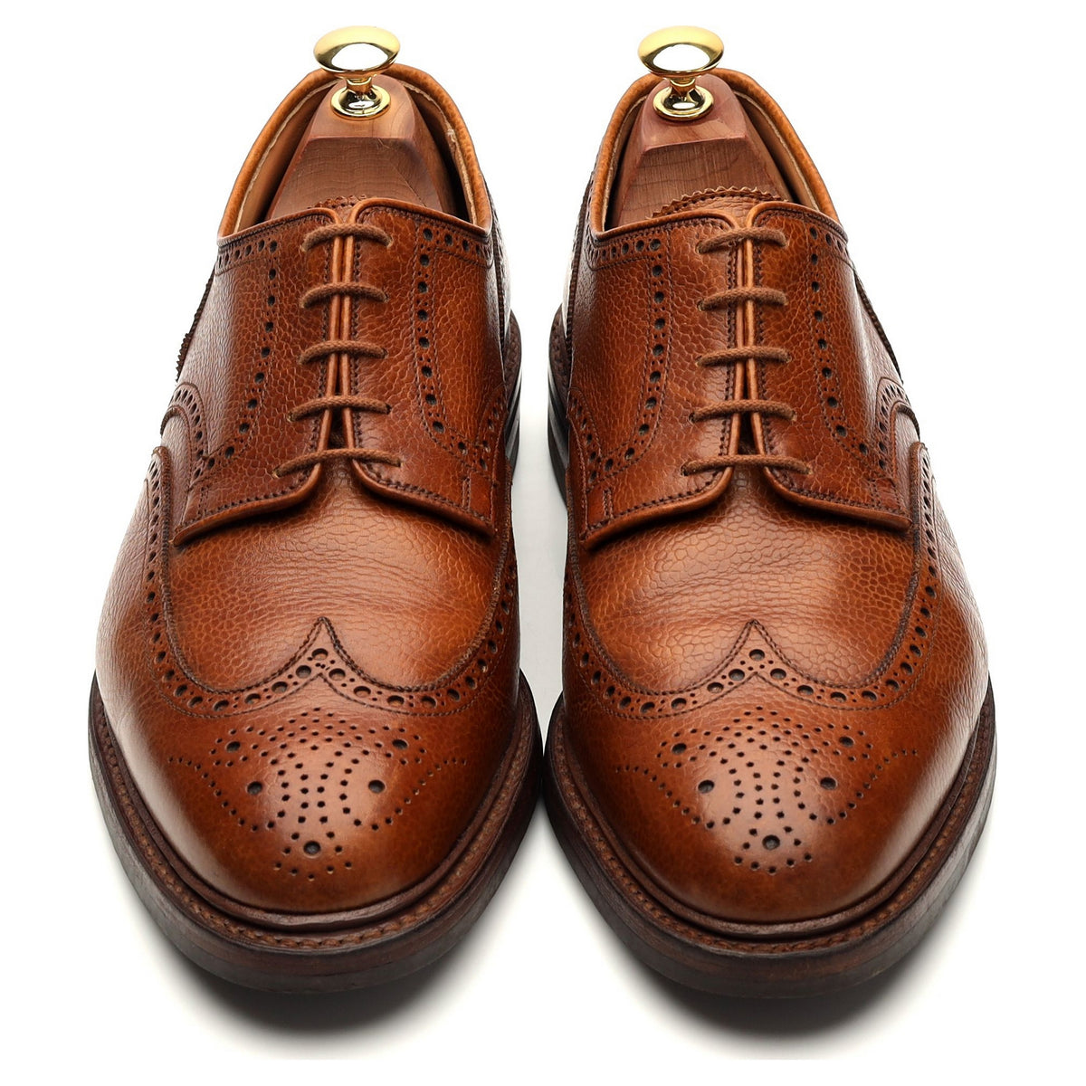 &#39;Pembroke&#39; Tan Brown Grain Leather Derby Brogues UK 9 G