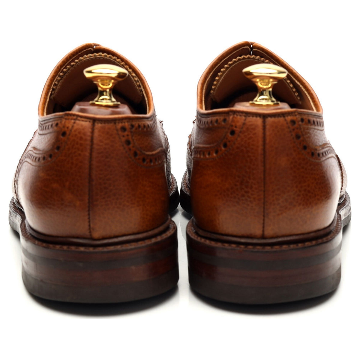 &#39;Pembroke&#39; Tan Brown Grain Leather Derby Brogues UK 9 G