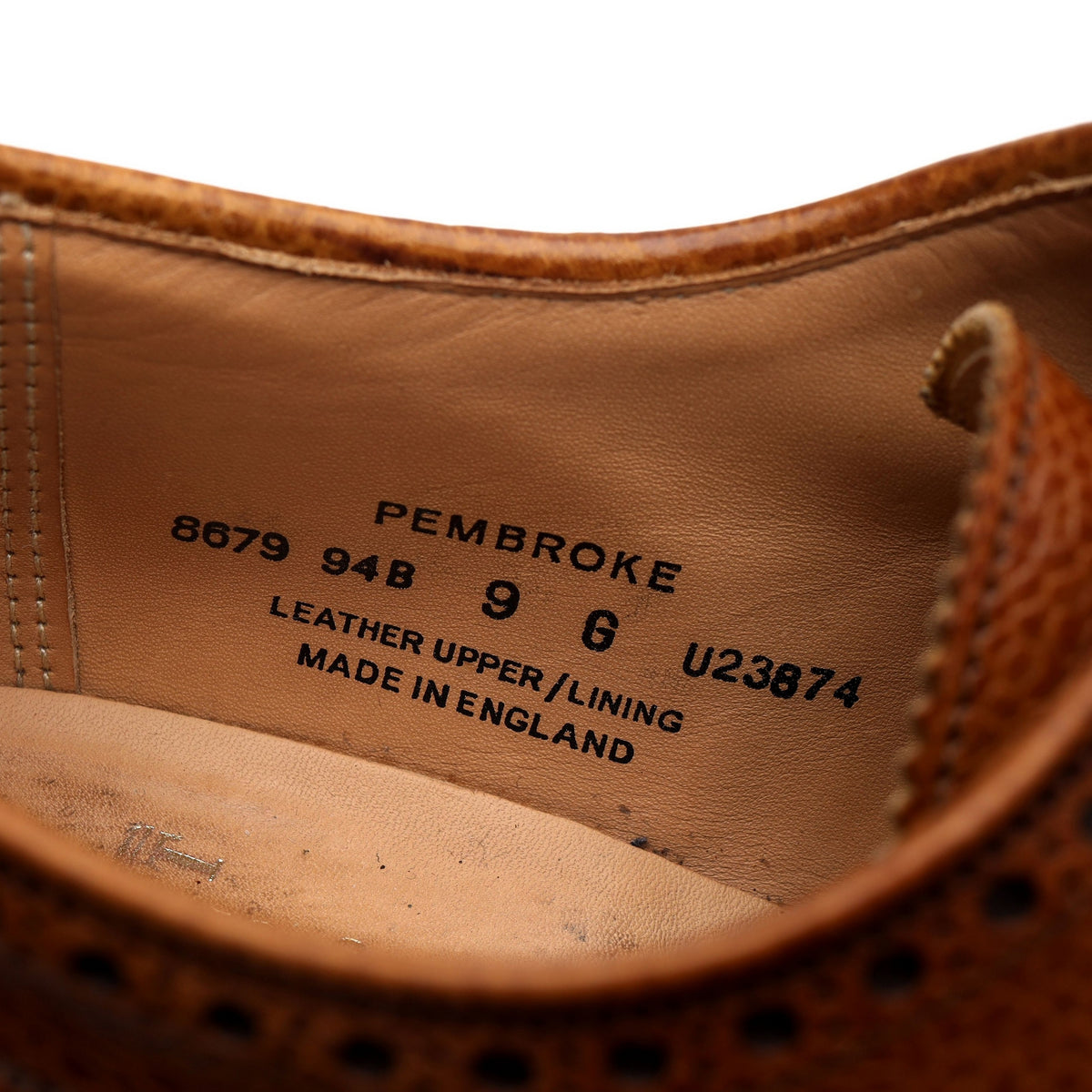 &#39;Pembroke&#39; Tan Brown Grain Leather Derby Brogues UK 9 G