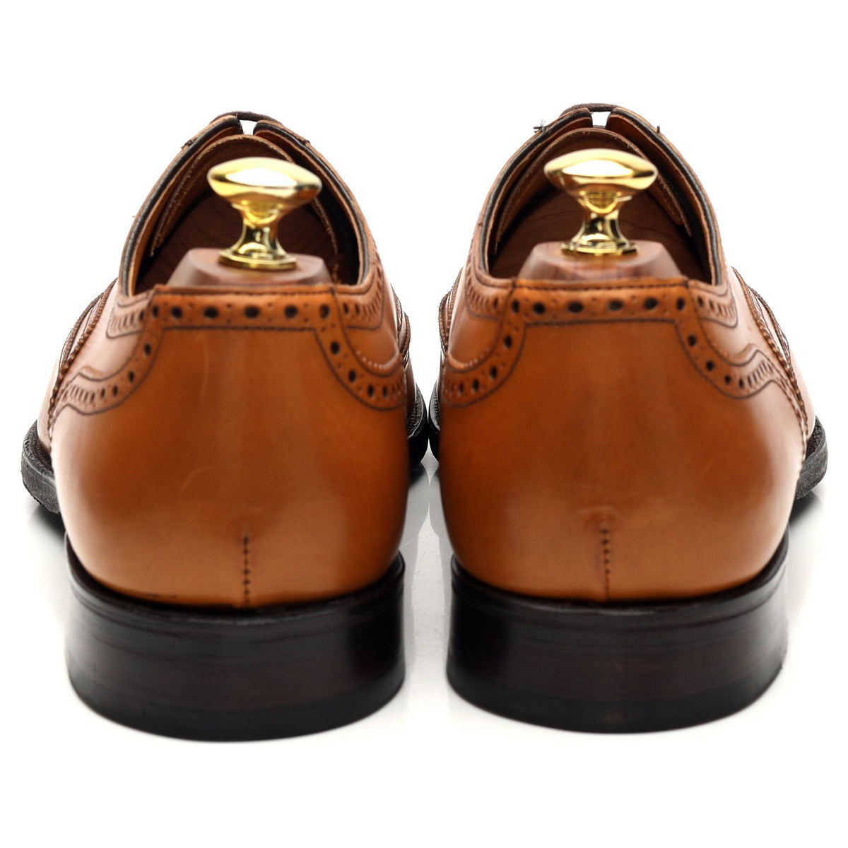 &#39;Walter&#39; Tan Brown Leather Oxford Brogue UK 8.5