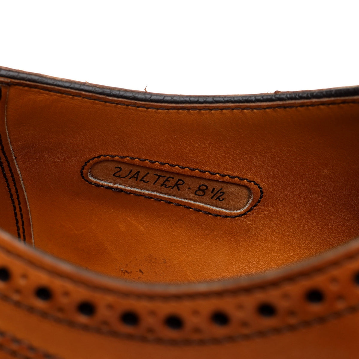 &#39;Walter&#39; Tan Brown Leather Oxford Brogue UK 8.5