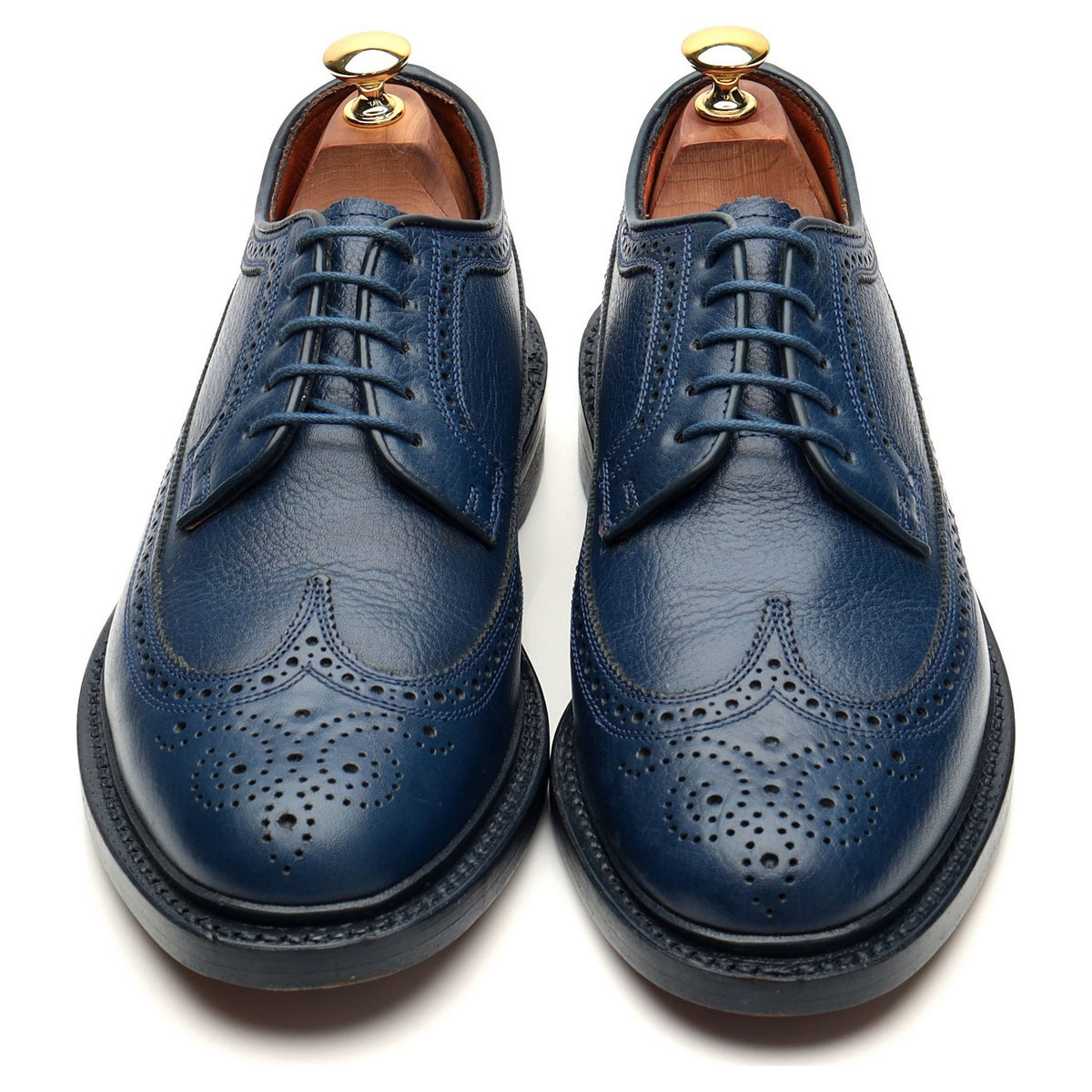 Duckie Brown Navy Blue Leather Derby Brogues UK 8.5 US 9 D