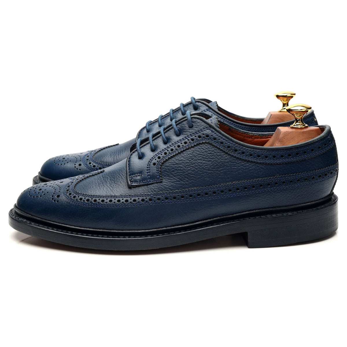 Duckie Brown Navy Blue Leather Derby Brogues UK 8.5 US 9 D