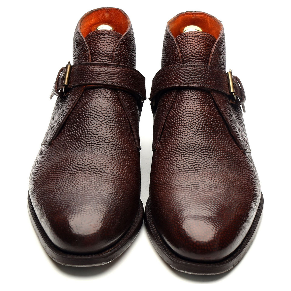 Dark Brown Monk Strap Boots UK 6.5 EU 40.5