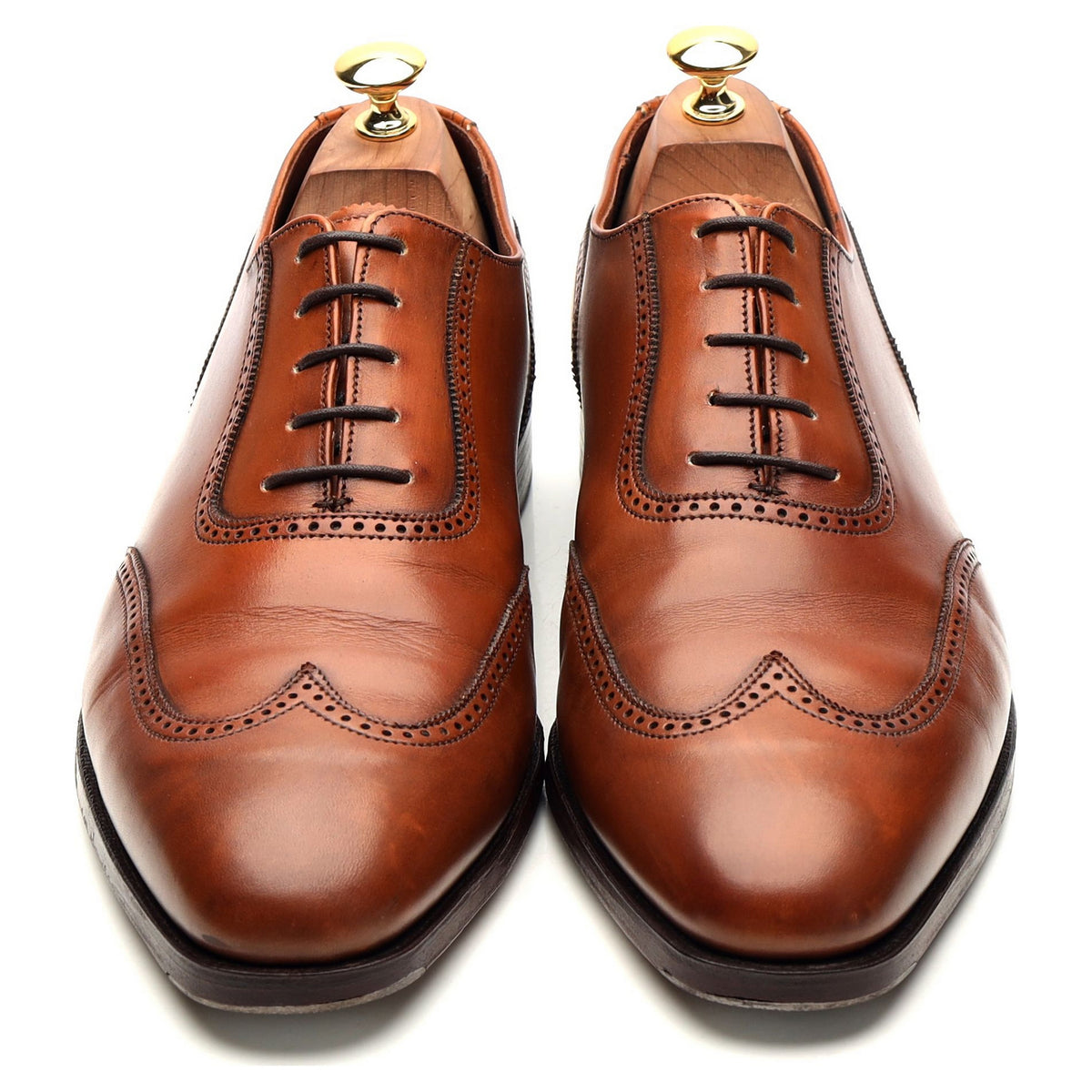 Tan Brown Leather Oxford Brogues UK 10 E