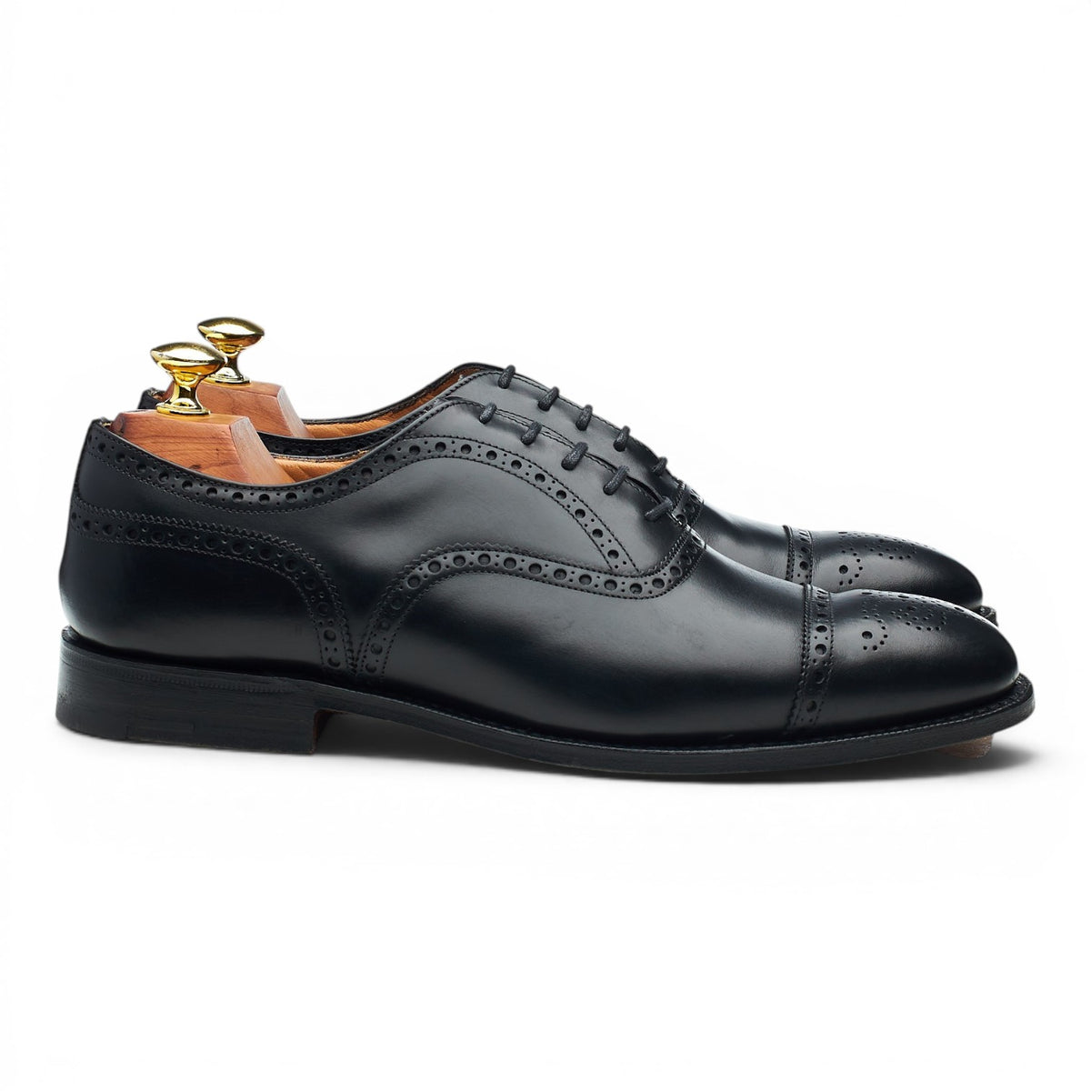 'Diplomat' Black Leather Oxford Brogues UK 7.5 F