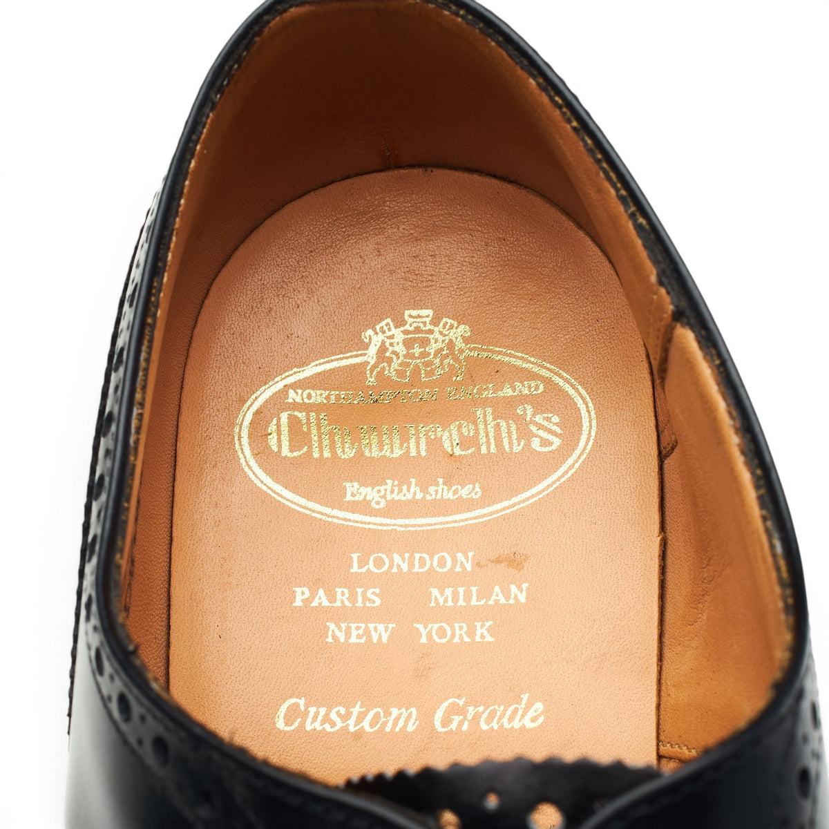 'Diplomat' Black Leather Oxford Brogues UK 7.5 F