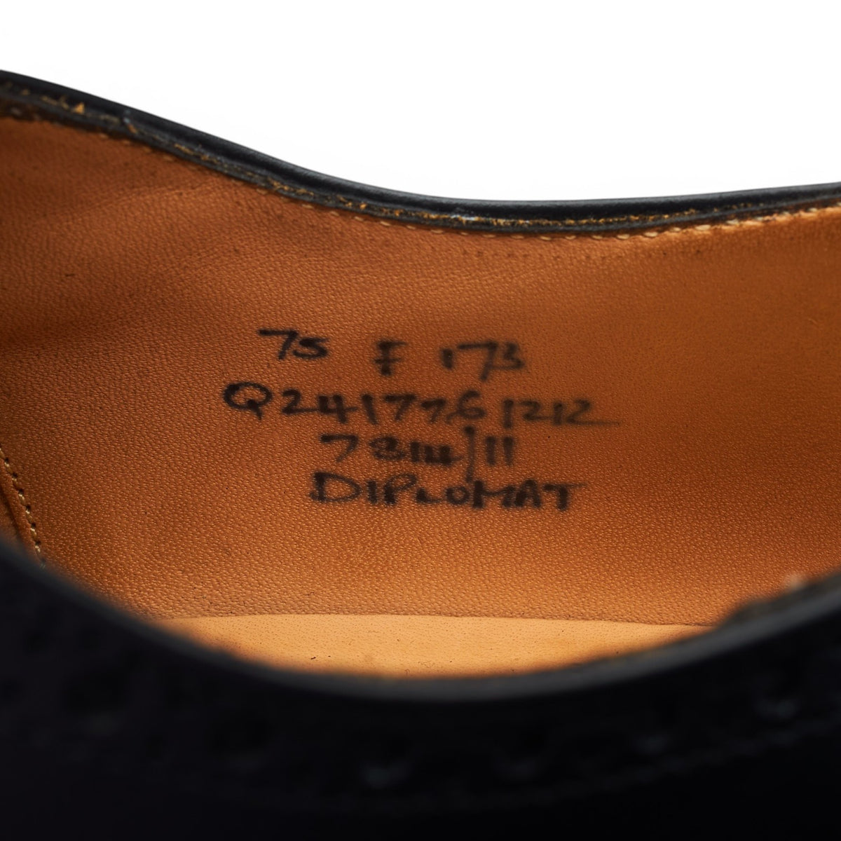 'Diplomat' Black Leather Oxford Brogues UK 7.5 F