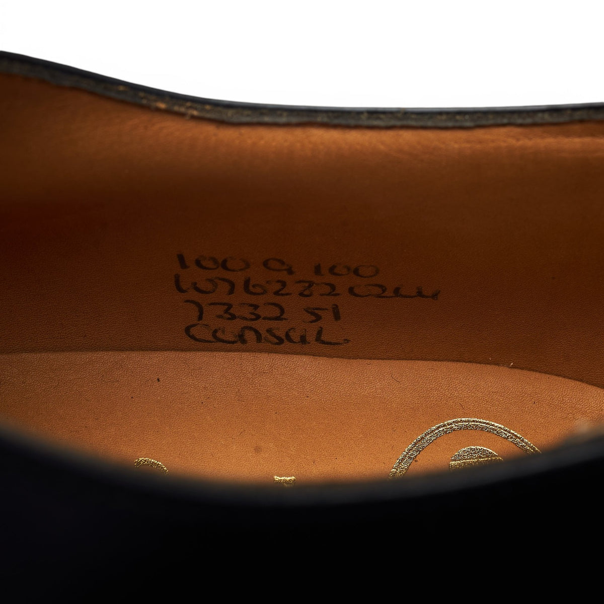 'Consul' Black Leather Oxford UK 10 G