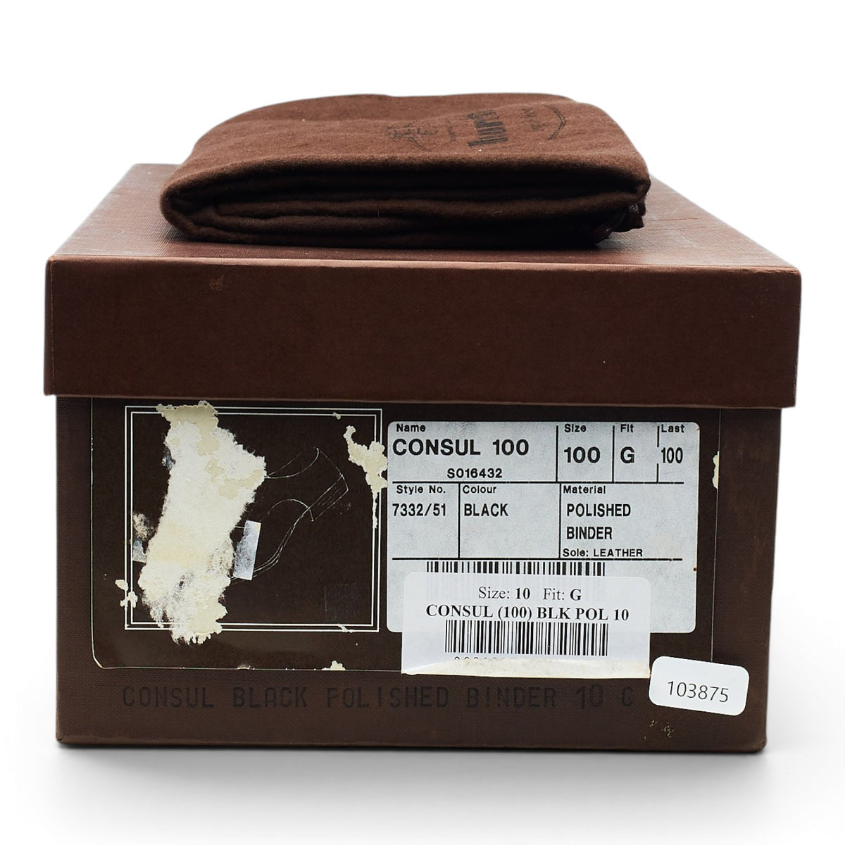 'Consul' Black Leather Oxford UK 10 G