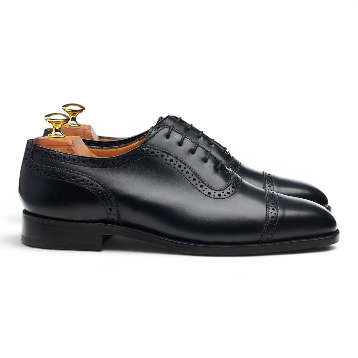 'Belgrave' Black Leather Oxford Brogues UK 7.5
