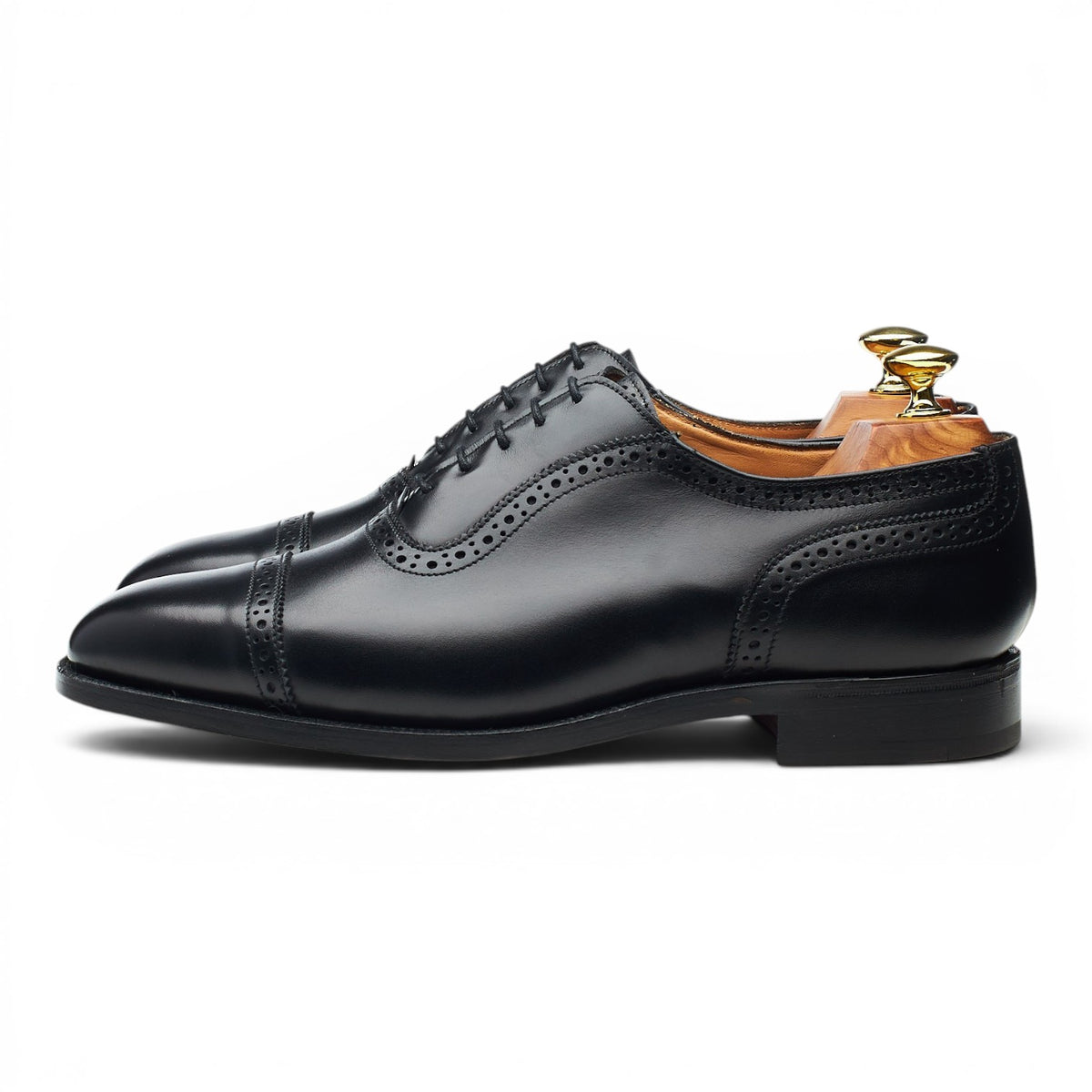'Belgrave' Black Leather Oxford Brogues UK 7.5