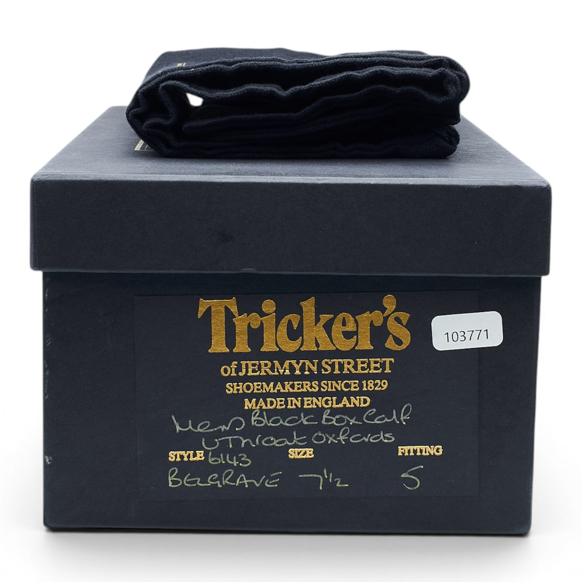 'Belgrave' Black Leather Oxford Brogues UK 7.5