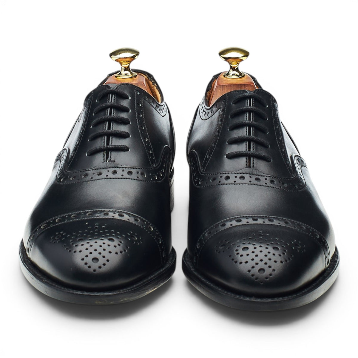 'Cambridge' Black Leather Oxford Brogues UK 7.5