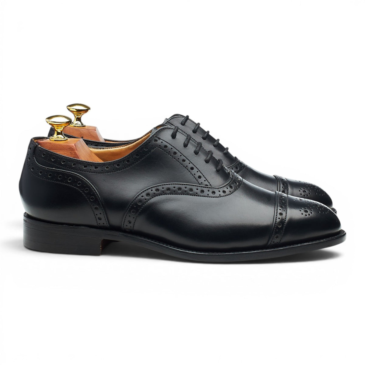 'Cambridge' Black Leather Oxford Brogues UK 7.5