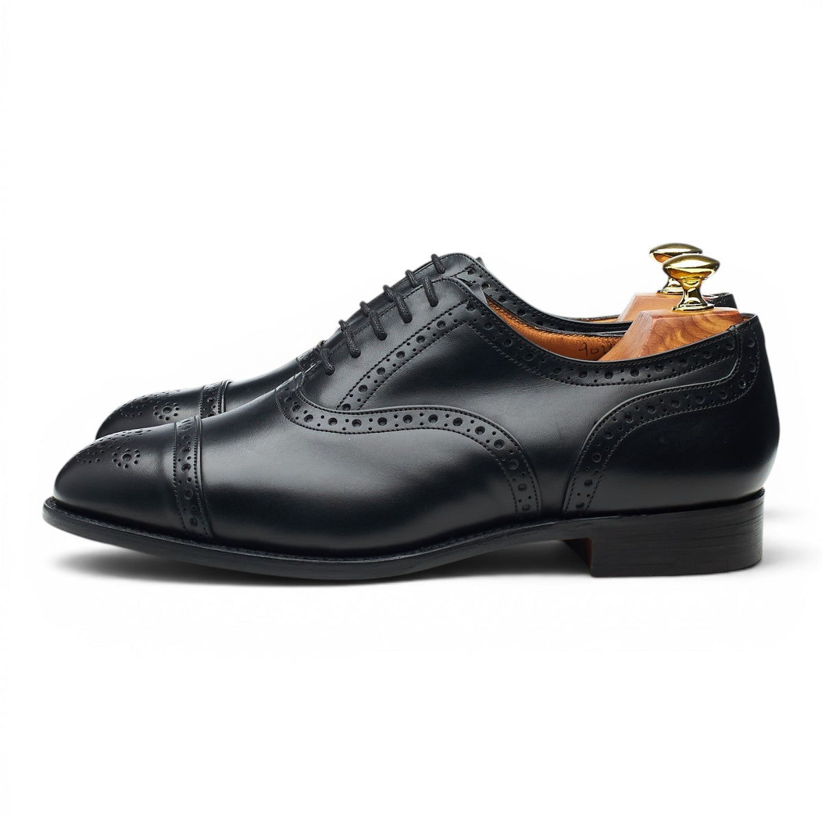 'Cambridge' Black Leather Oxford Brogues UK 7.5