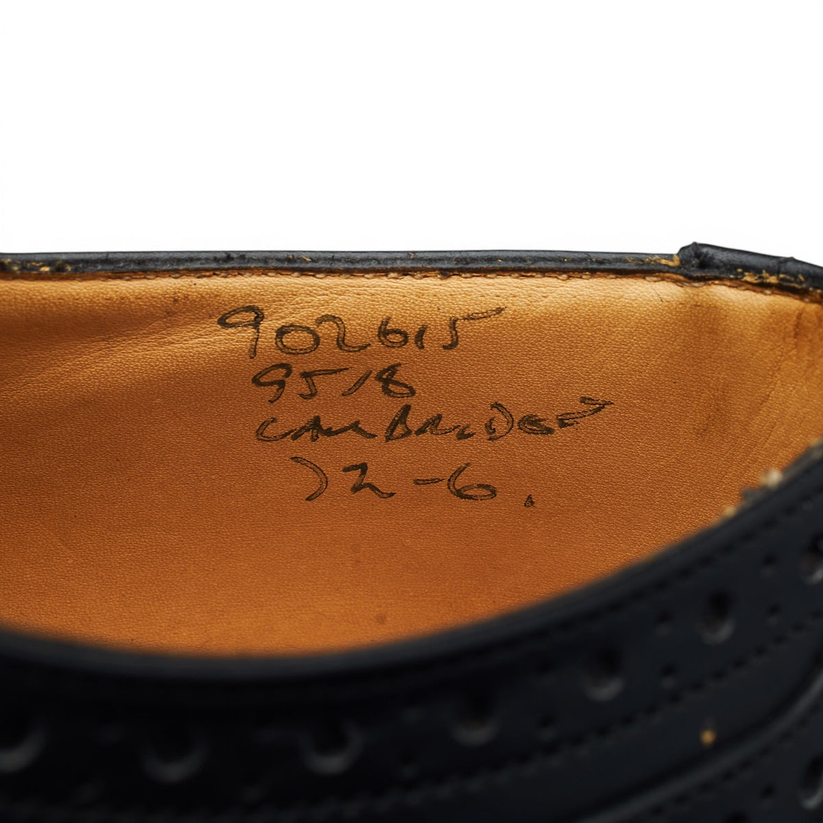 'Cambridge' Black Leather Oxford Brogues UK 7.5