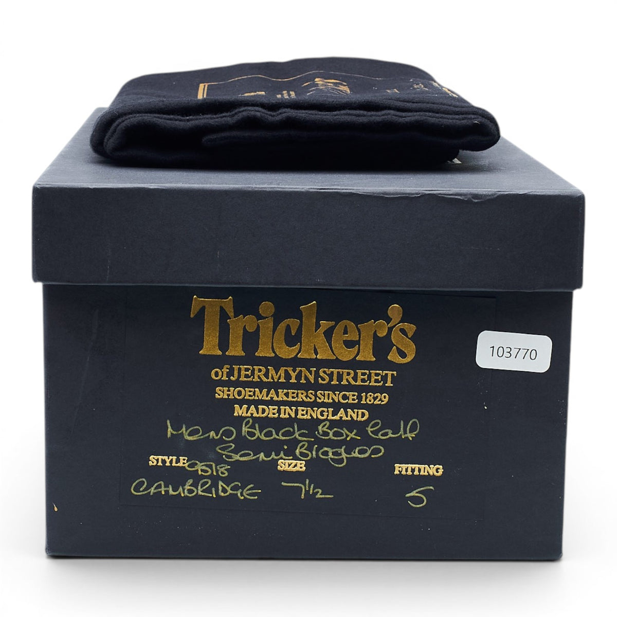 'Cambridge' Black Leather Oxford Brogues UK 7.5