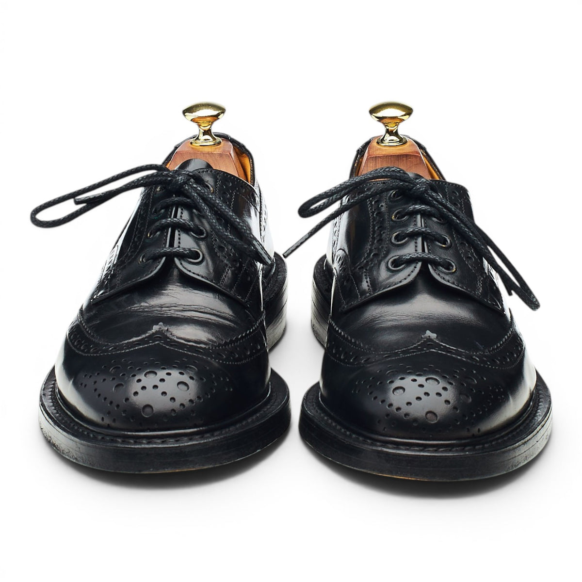 'Bourton' Black Leather Derby Brogues UK 7