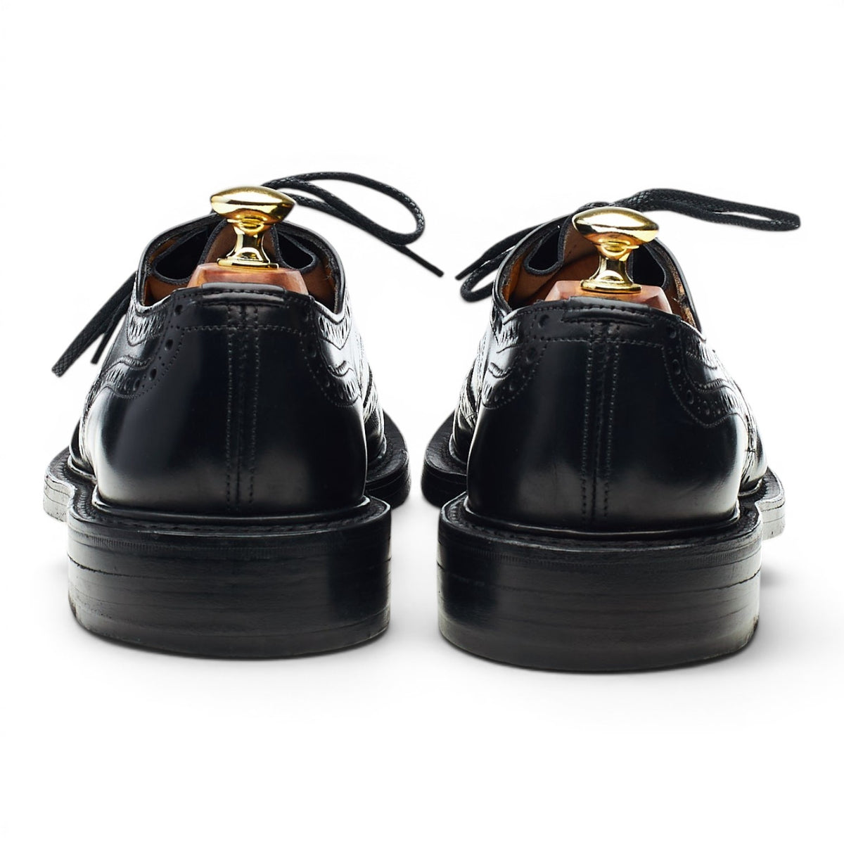 'Bourton' Black Leather Derby Brogues UK 7
