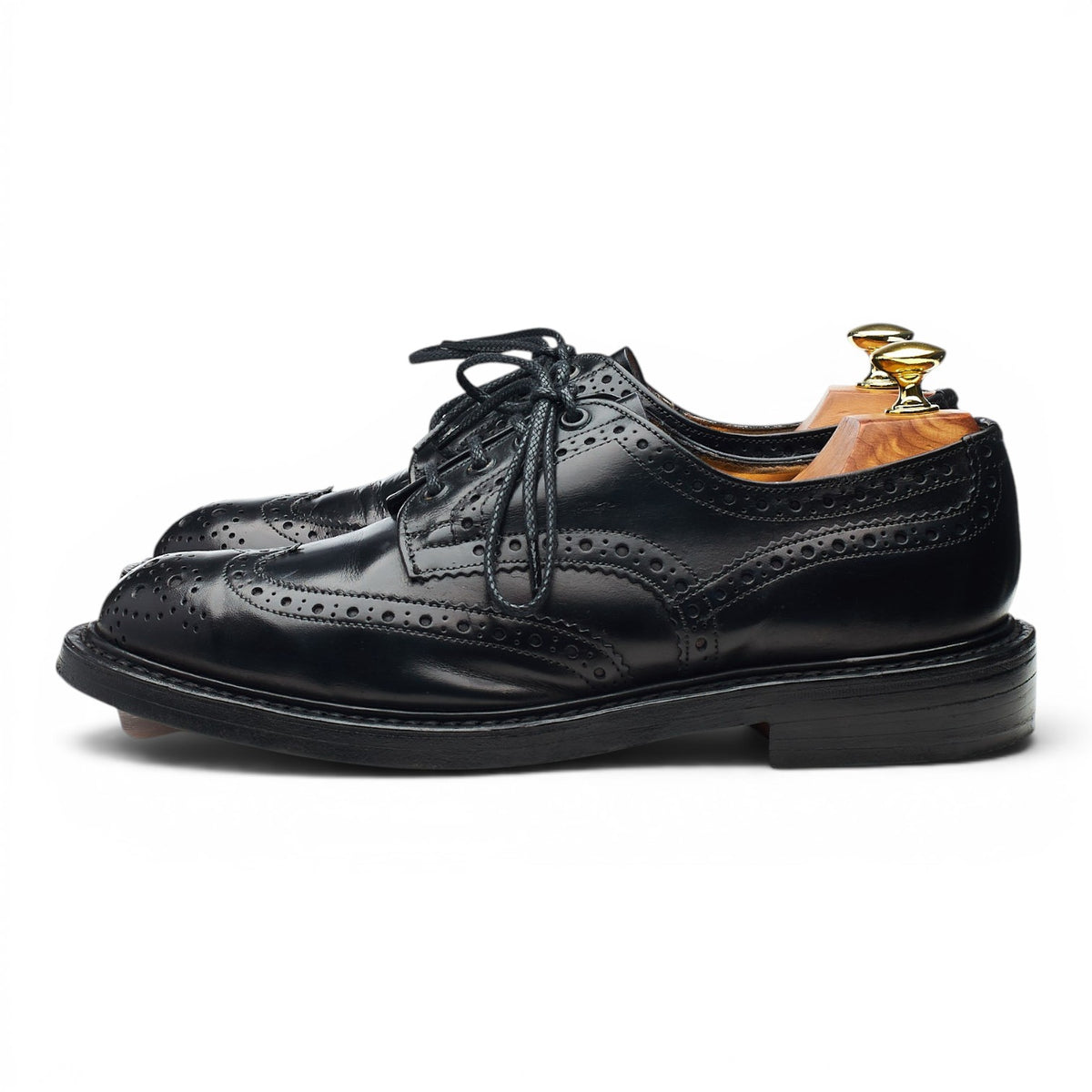 'Bourton' Black Leather Derby Brogues UK 7