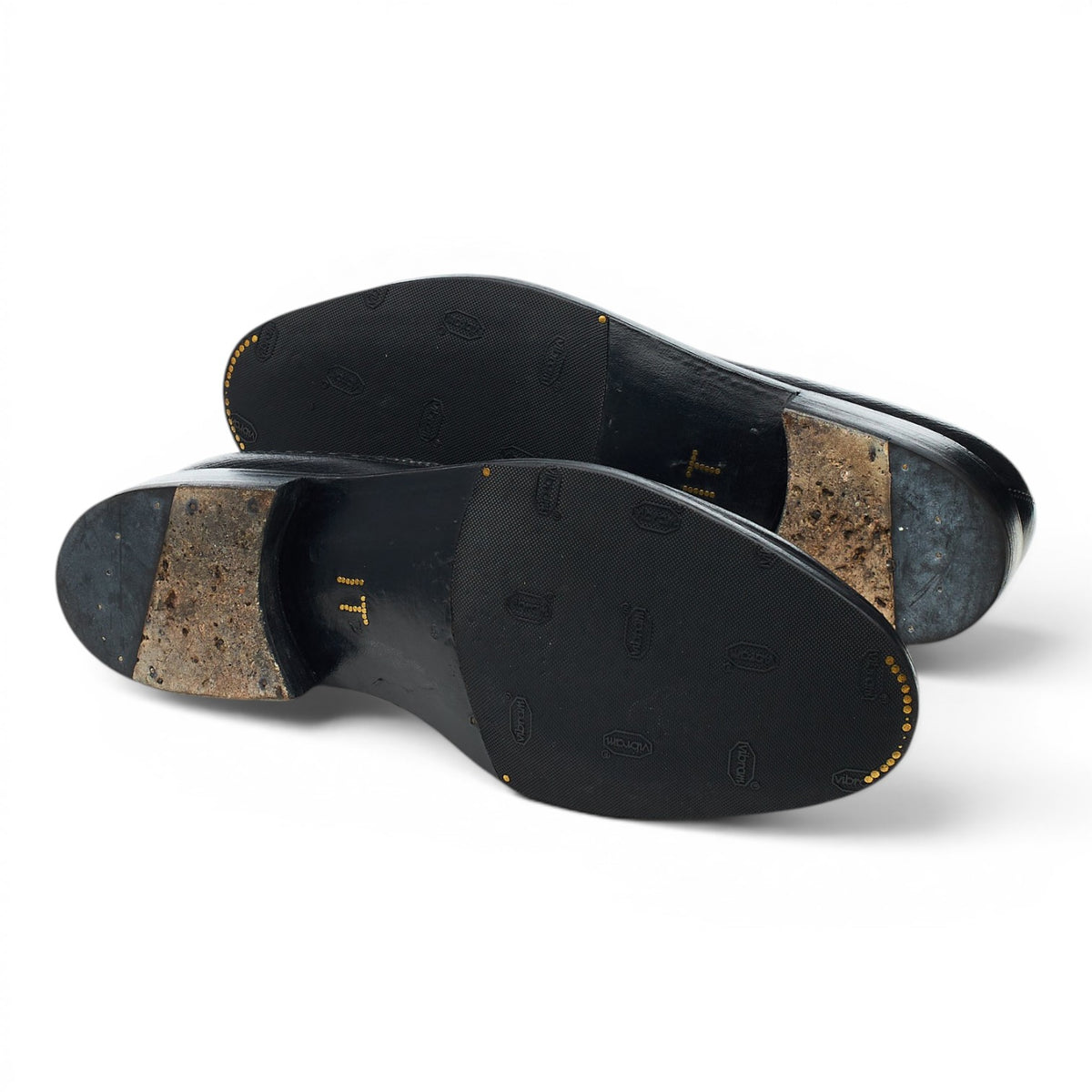 Bespoke Black Grain Leather Derby Brogues UK 8.5 F