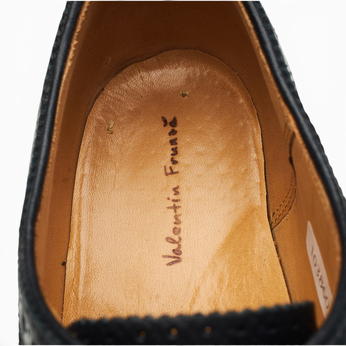 Bespoke Black Grain Leather Derby Brogues UK 8.5 F