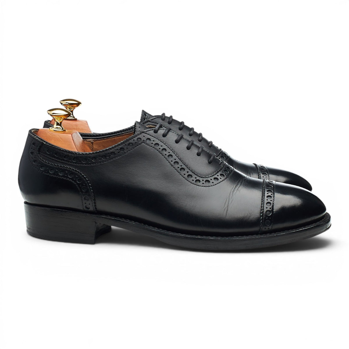 Bespoke Black Leather Adelaide Oxford Brogues UK 8.5 F