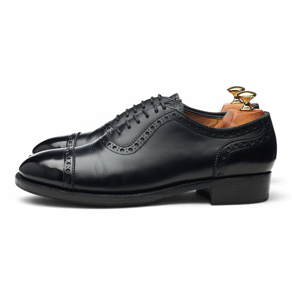 Bespoke Black Leather Adelaide Oxford Brogues UK 8.5 F